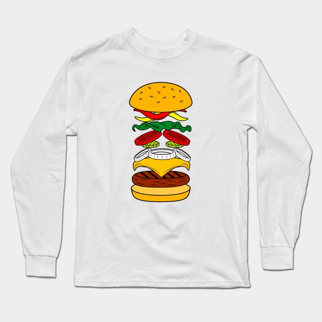Burger Anatomy Long Sleeve T-Shirt by Woah_Jonny